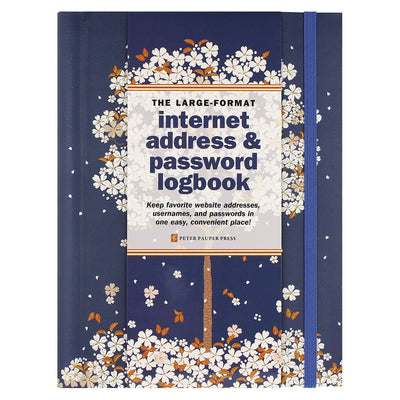 Comellopeter pauper peter pauper internet password logbook - falling blossoms - met elastieksluiting - large 16x21 cm