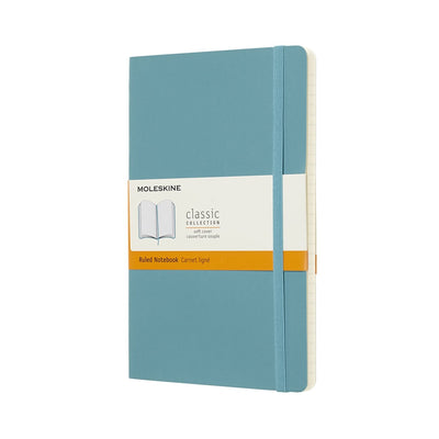 Moleskine classic notitieboek - large - zachte kaft - gelinieerd - rif blauw
