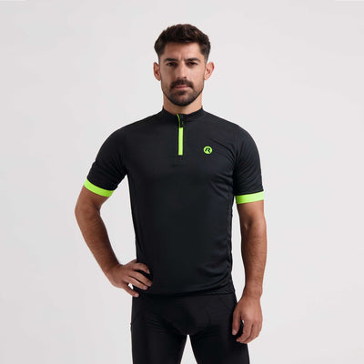 Rogelli core fietsshirt heren - korte mouwen - zwart fluorgeel - 4xl