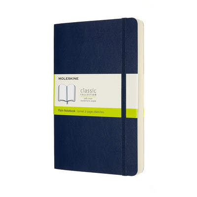 Moleskine classic notitieboek - expanded - large - softcover - blanco - saffier blauw