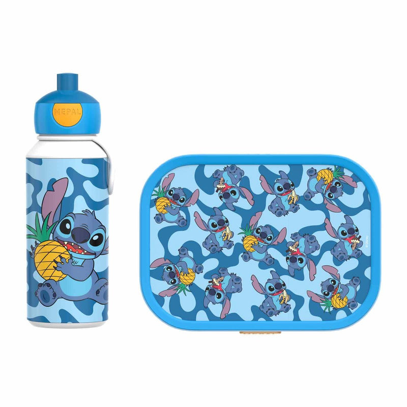 Mepal lunchset (pop-up fles lunchbox) campus - 400 + 750 ml - broodtrommel en drinkbeker voor kinderen - bento box - pop-up drinkfles - stitch