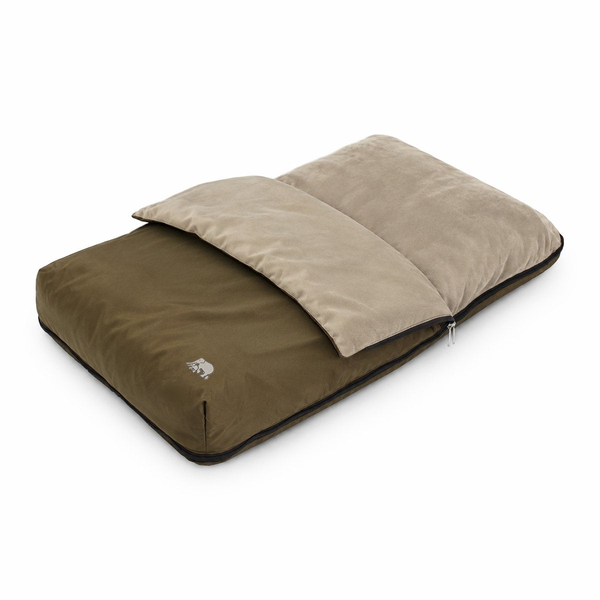 Deryan airtraveller vliegtuigbedje - reiskussen met matras - compact opgevouwen - bruin