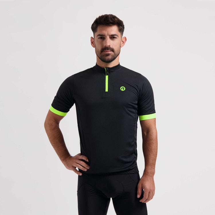 Rogelli core heren fietsshirt - korte mouw - korte rits - zwart fluor