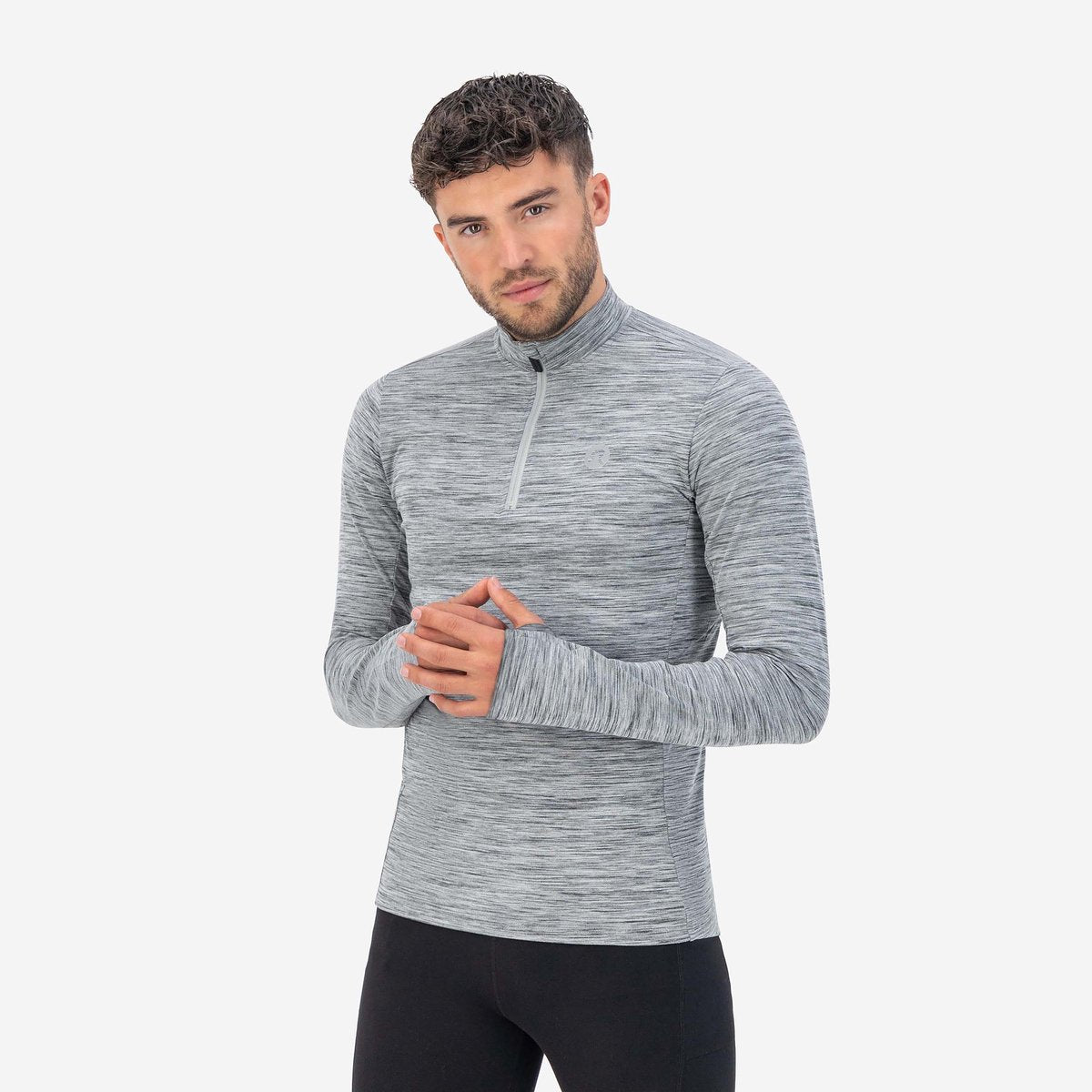 Rogelli core heren hardloopshirt - lange mouw - duimgat - grijs