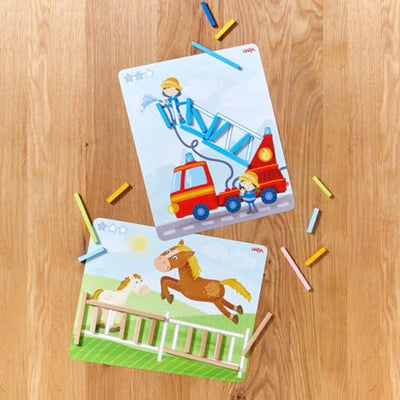 Haba ordeningsspel stabix houten educatief spel voor kinderen.