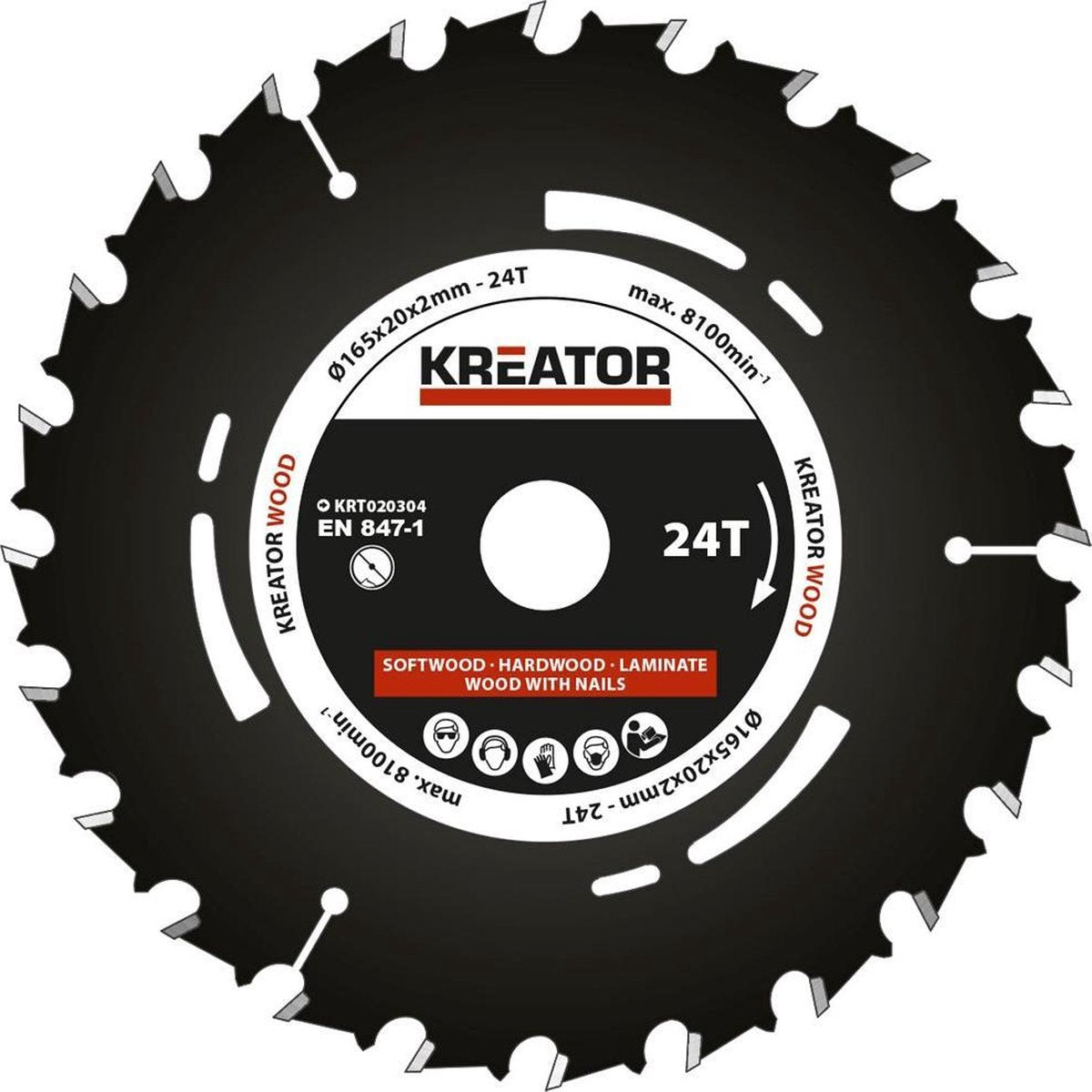 Kreator krt020304 invalzaagblad 165 mm - 24t
