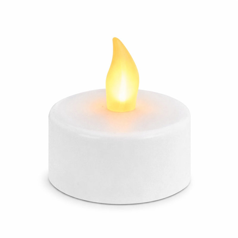 Arti casa led theelichtjes - set van 2 stuks - flikkerend warm wit licht - werkt op batterijen (inbegrepen) - diameter 3,7 cm - gemaakt van kunststof - kleur wit - geschikt voor binnengebruik
