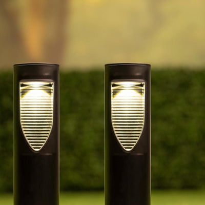 Grundig solar tuinverlichting - tuinlamp met grondpin - buitenverlichting - warm wit led licht - ip44 spatwaterdicht - brandduur 6-8 uur - zwart