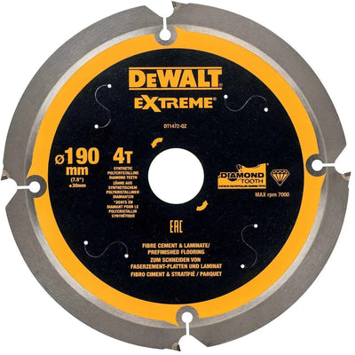 Dewalt accessoires cirkelzaagblad pcd laminaat vezelcement 190x30x4t - dt1472-qz