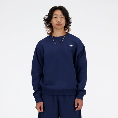 New balance sport essentials fleece crew heren trui - navy