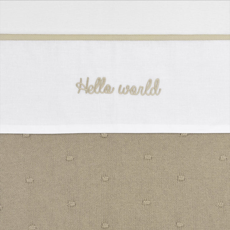 Meyco baby hello world wieglaken - sand - 75x100cm - 0.3 tog