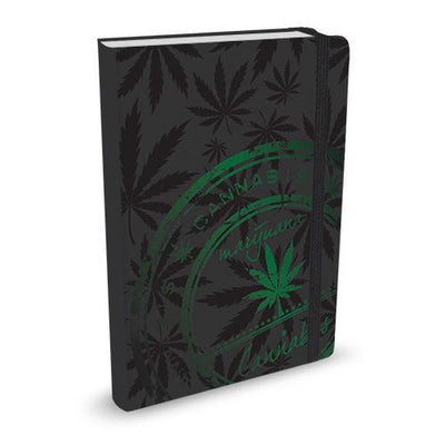 Peter pauper mid size notitieboek - cannabis - met elastieksluiting - 16x21 cm