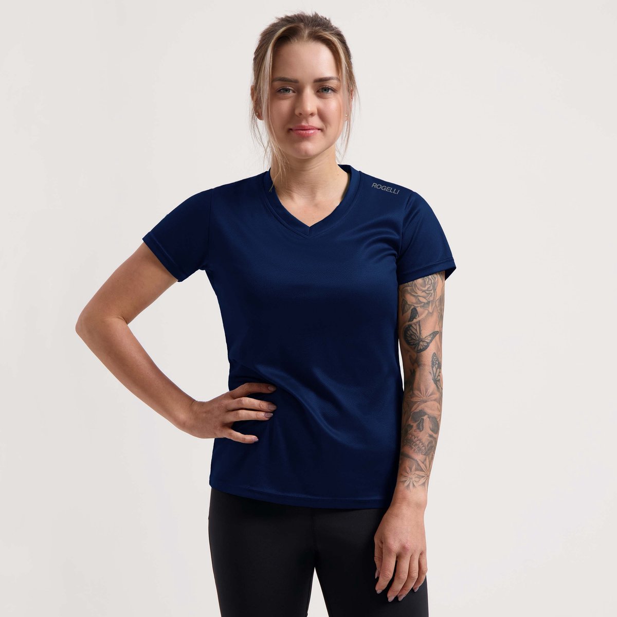Rogelli promo dames hardloopshirt - korte mouw - blauw