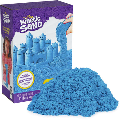 Kinetic sand - megadoos met 5 kg kneedbaar blauw speelzand bulkverpakking sensorisch speelgoed en vulling voor sensorische bak knutselen