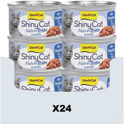 Gimcat 24 x 70 g - shinycat filets in broth tonijn