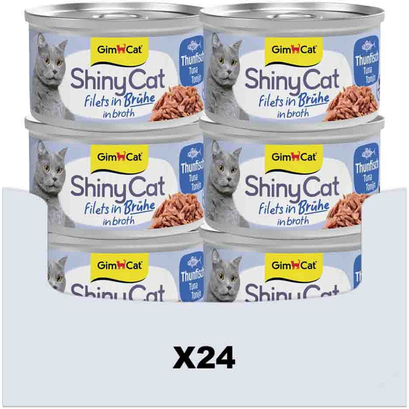 Gimcat 24 x 70 g - shinycat filets in broth tonijn