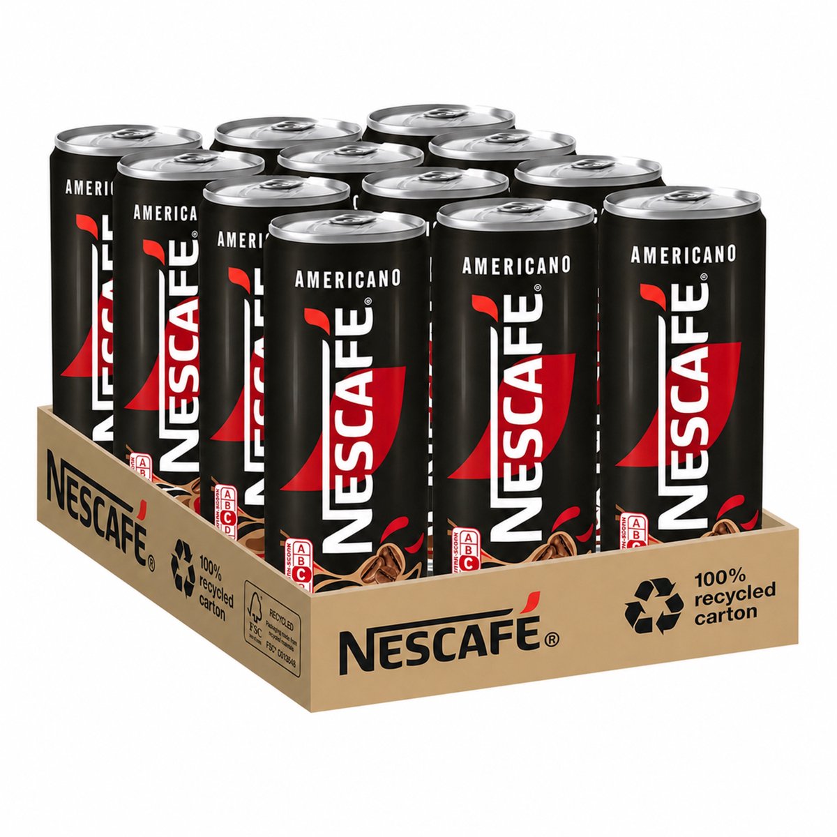 Nescafé - americano ijskoffie - 12 blikken a 250ml