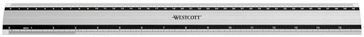 Westcott liniaal - 40 cm 16 inch - aluminium - met anti slip - ac-e10192