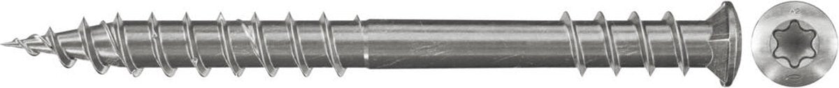 Fischer 200x power-fast terrasseschroef 5,5 x 80 verzonken kop a2 tx - 660618