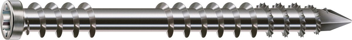 Spax terrasschroef, 5 x 40 mm, 90 stuks, fixeerschroefdraad, cilinderkop, t-star plus t25, cut-punt, roestvast staal a2 - 8000000288203