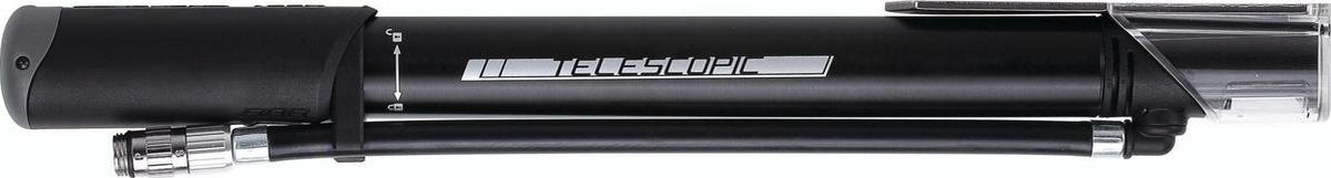 Bbb cycling traveller telescopic mini fietspomp - kleine fietspomp met drukmeter - stabiel en krachtig - zwart - bmp-53