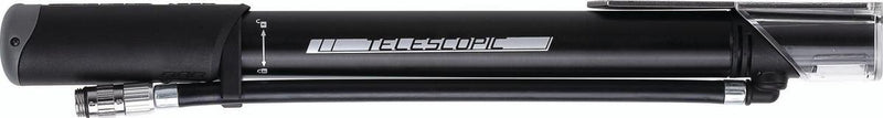 Bbb cycling traveller telescopic mini fietspomp - kleine fietspomp met drukmeter - stabiel en krachtig - zwart - bmp-53