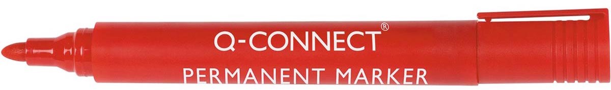 Q-connect permanente marker, 2-3 mm, ronde punt, rood 10 stuks