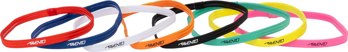 Avento sporthaarbanden elastiek - 8 stuks - trendy kleuren - antislip