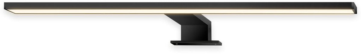 B.k.licht briloner dun - led spiegelverlichting - warm wit licht - spiegellamp - klembaar of schroefbaar - zwart - 50x10.5x4 cm