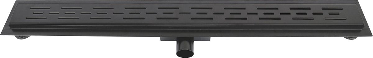 Differnz douchegoot - 7 x 7 x 80cm - met flens - rvs zwart