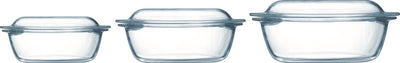 Pyrex optimum ovenschalenset 1,4 l - 2,1 l - 3 l - 21 x 18 x 8 cm - 24 x 20 x 10 cm - 27 x 23 x 11 cm