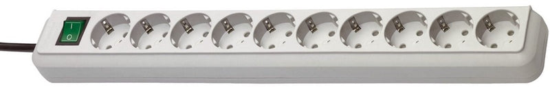 Brennenstuhl eco-line stekkerdoos met schakelaar 10-voudig lichtgrijs 3m h05vv-f 3g1,5