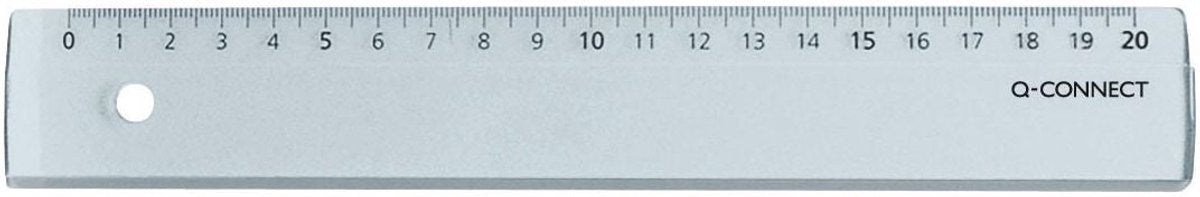 Q-connect meetlat | plastic | in etui | 20 cm
