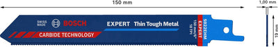 Bosch 2608900360 expert reciprozaagblad s922ehm thin tough metal