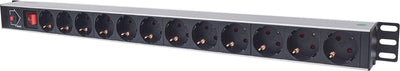 Intellinet power strip rack pdu vertical extension cord 12 schuko sockets
