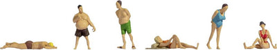 Noch 18300 h0 badgasten figuren geverfd, staand, liggend, zittend