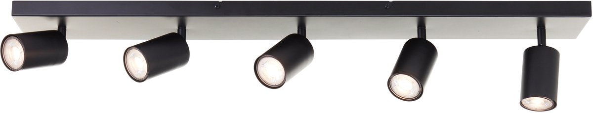 Brilliant jello - plafondlamp - led gu10 5x5w - 3000k - dimbaar - zwart