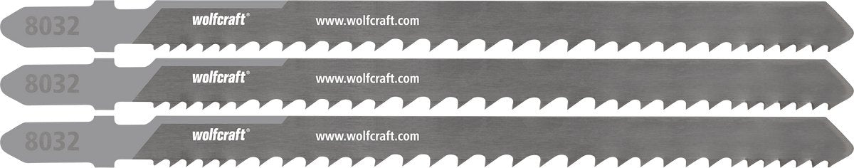 Wolfcraft - 3 decoupeerzaagbladen voor hout met spijkers schroeven - 65mm - bim met t-schacht - 8032000
