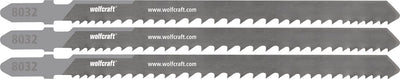 Wolfcraft - 3 decoupeerzaagbladen voor hout met spijkers schroeven - 65mm - bim met t-schacht - 8032000