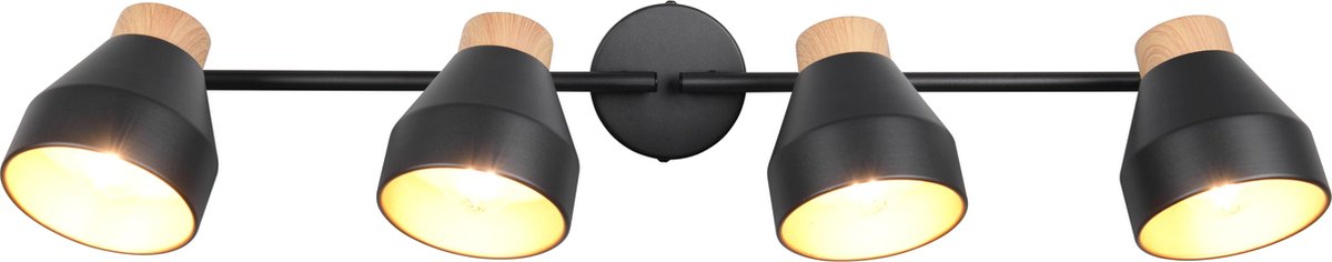 Rl live your light reality valentin - spot - zwart mat - excl. 4x e14 4 w - zwenkbaar - wand- en plafondmontage - casalum