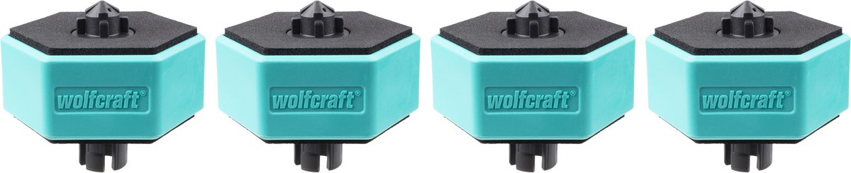 Wolfcraft - werkbank accessoires - 4 multifunctionele anti slip werkstuksteunen voor werktafel - 20mm - 6892000