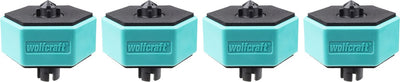 Wolfcraft - werkbank accessoires - 4 multifunctionele anti slip werkstuksteunen voor werktafel - 20mm - 6892000