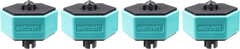 Wolfcraft - werkbank accessoires - 4 multifunctionele anti slip werkstuksteunen voor werktafel - 20mm - 6892000