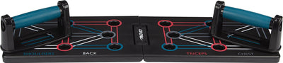 Avento push-up bord - opdruksteunen - opvouwbaar - zwart - 64 x 20 x 2 cm