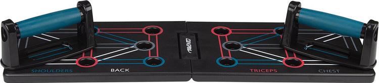 Avento push-up bord - opdruksteunen - opvouwbaar - zwart - 64 x 20 x 2 cm