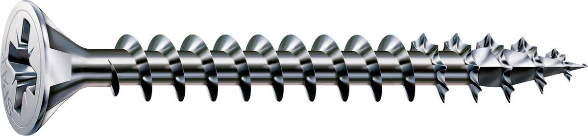 Spax universele schroef, 5 x 70 mm, 180 stuks, voldraad, verzonken kop, kruiskop z2, 4cut, wirox - 8000000288173