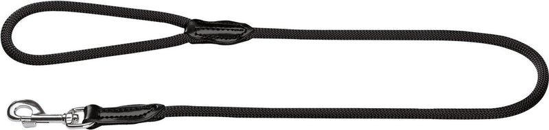 Hunter looplijn freestyle nylon rond zwart - hondenriem - 110x1 cm