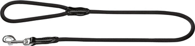 Hunter looplijn freestyle nylon rond zwart - hondenriem - 110x1 cm one size