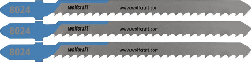 Wolfcraft - staal decoupeerzaagbladen tot 6mm - 3 stuks - hss decoupeerzaagblad met t-schacht - 8024000