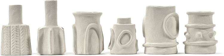 Serax set van 6 vaasjes molly beige aardewerk ø 6,5x11cm marie michielssen